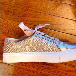Gold leather Tory Burch sneakers